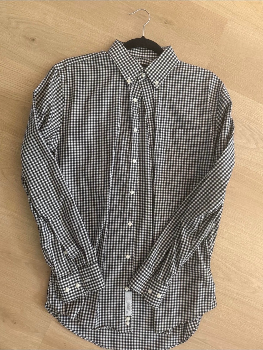 Nordstrom Black and White Gingham Button-Down Shirt